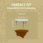 Spandex Cocktail Tablecloth 60 Inch 5 Foot Round Fit Brown