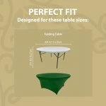 Spandex Cocktail Tablecloth 60 Inch 5 Foot Round Fit Hunter Green