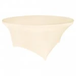 Spandex Cocktail Tablecloth 60 Inch 5 Foot Round Ivory