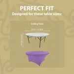 Spandex Cocktail Tablecloth 60 Inch 5 Foot Round Fit Light Purple