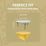 Spandex Cocktail Tablecloth 60 Inch 5 Foot Round Fit Metallic Gold