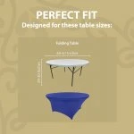 Spandex Cocktail Tablecloth 60 Inch 5 Foot Round Fit Royal Blue