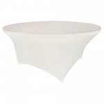 Spandex Cocktail Tablecloth 60 Inch 5 Foot Round White