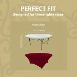Spandex Cocktail Tablecloth 72 Inch 6 Foot Round Fit Burgundy