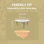 Spandex Cocktail Tablecloth 72 Inch 6 Foot Round Fit Champagne