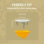 Spandex Cocktail Tablecloth 72 Inch 6 Foot Round Fit Golden Yellow
