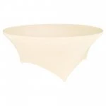 Spandex Cocktail Tablecloth 72 Inch 6 Foot Round Ivory
