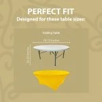 Spandex Cocktail Tablecloth 72 Inch 6 Foot Round Fit Lemon Yellow
