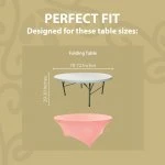 Spandex Cocktail Tablecloth 72 Inch 6 Foot Round Fit Light Pink