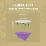 Spandex Cocktail Tablecloth 72 Inch 6 Foot Round Fit Light Purple