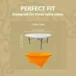 Spandex Cocktail Tablecloth 72 Inch 6 Foot Round Fit Orange