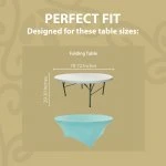 Spandex Cocktail Tablecloth 72 Inch 6 Foot Round Fit Turquoise